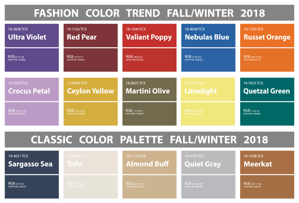 Color trend fall-winter 2018 | TCN