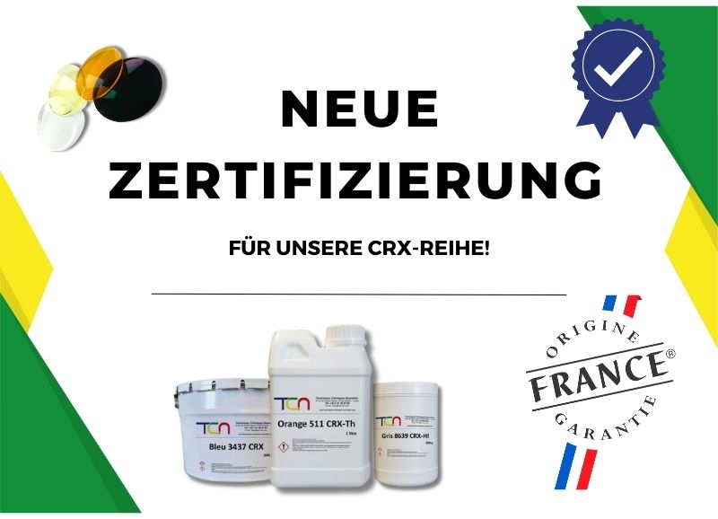 Unsere CRX-Farbpulver mit dem Zertifikat „Origine France Garantie“